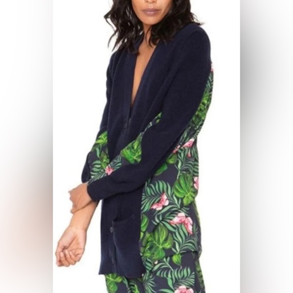 Free People Sweaters - Free People x Sandrine Rose Mixed Media Tropical Print Knit Sweater